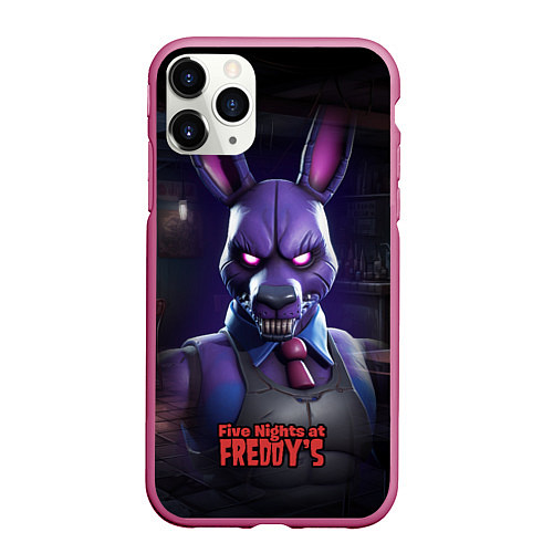 Чехол iPhone 11 Pro матовый Bonnie FNAF / 3D-Малиновый – фото 1