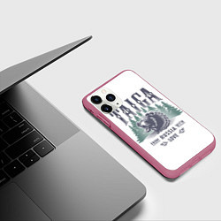 Чехол iPhone 11 Pro матовый Тайга - из России с любовью, цвет: 3D-малиновый — фото 2