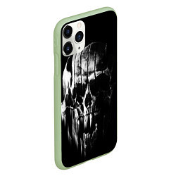 Чехол iPhone 11 Pro матовый Brutal skull, цвет: 3D-салатовый — фото 2
