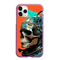 Чехол iPhone 11 Pro матовый Art skull - irezumi - Japan, цвет: 3D-фиолетовый