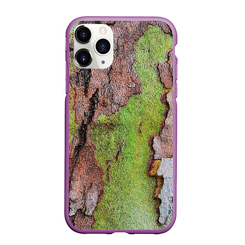 Чехол iPhone 11 Pro матовый Кора дерева / 3D-Фиолетовый – фото 1
