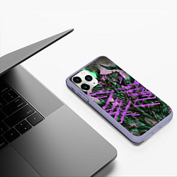 Чехол iPhone 11 Pro матовый Фиолетовый элементаль киберпанк, цвет: 3D-светло-сиреневый — фото 2