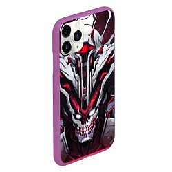 Чехол iPhone 11 Pro матовый Красный кибер демон, цвет: 3D-фиолетовый — фото 2
