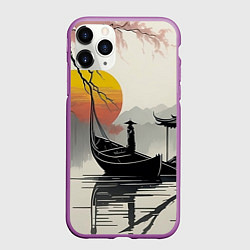 Чехол iPhone 11 Pro матовый Красота Японии, цвет: 3D-фиолетовый