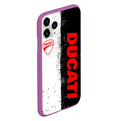 Чехол iPhone 11 Pro матовый Ducati - двоичный, цвет: 3D-фиолетовый — фото 2