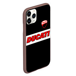 Чехол iPhone 11 Pro матовый Ducati motors - черный, цвет: 3D-коричневый — фото 2