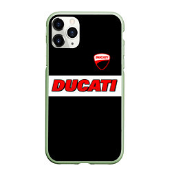 Чехол iPhone 11 Pro матовый Ducati motors - черный, цвет: 3D-салатовый