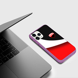 Чехол iPhone 11 Pro матовый Ducati - красно-черный, цвет: 3D-фиолетовый — фото 2