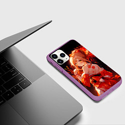 Чехол iPhone 11 Pro матовый Ёимия - фейервеки, цвет: 3D-фиолетовый — фото 2