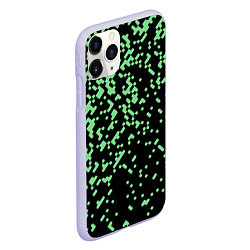 Чехол iPhone 11 Pro матовый Green pixel, цвет: 3D-светло-сиреневый — фото 2