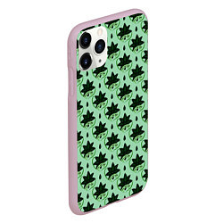Чехол iPhone 11 Pro матовый Да мы можем текст и листья, цвет: 3D-розовый — фото 2