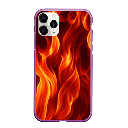 Чехол iPhone 11 Pro матовый Пламя огня