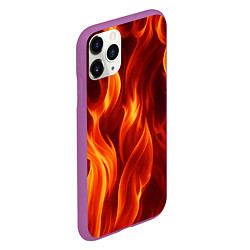 Чехол iPhone 11 Pro матовый Пламя огня, цвет: 3D-фиолетовый — фото 2