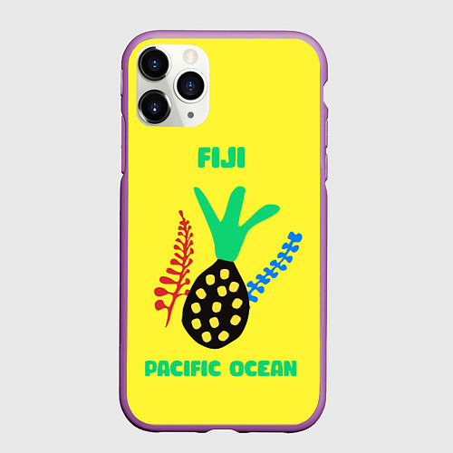 Чехол iPhone 11 Pro матовый Фиджи - Тихий океан / 3D-Фиолетовый – фото 1