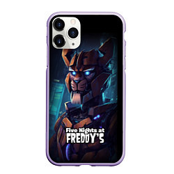 Чехол iPhone 11 Pro матовый Five Nights at Freddys Bonnie cyberpunk, цвет: 3D-светло-сиреневый