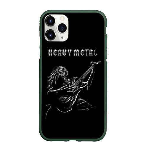 Чехол iPhone 11 Pro матовый Heavy metal metalhead / 3D-Темно-зеленый – фото 1