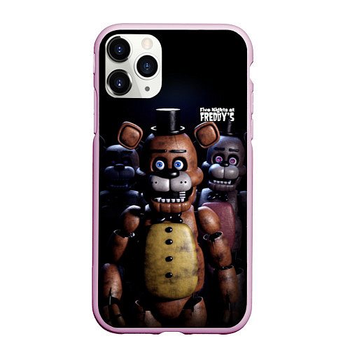 Чехол iPhone 11 Pro матовый Five Nights at Freddys персонажи / 3D-Розовый – фото 1