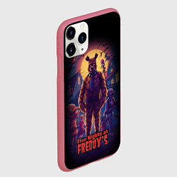Чехол iPhone 11 Pro матовый Five Nights at Freddys horror, цвет: 3D-малиновый — фото 2