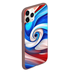 Чехол iPhone 11 Pro матовый Волны в цвете флага РФ, цвет: 3D-коричневый — фото 2