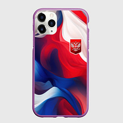 Чехол iPhone 11 Pro матовый Красный герб России, цвет: 3D-фиолетовый