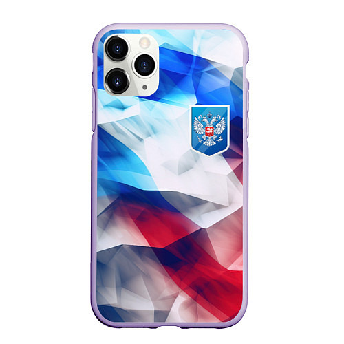 Чехол iPhone 11 Pro матовый Абстракция герб России / 3D-Светло-сиреневый – фото 1