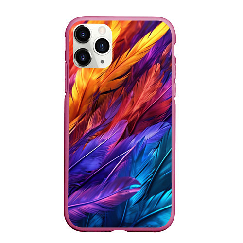 Чехол iPhone 11 Pro матовый Яркие крылья / 3D-Малиновый – фото 1