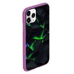 Чехол iPhone 11 Pro матовый Зеленые и синие плиты, цвет: 3D-фиолетовый — фото 2