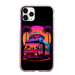 Чехол iPhone 11 Pro матовый Синтвейв Бургер Ван, цвет: 3D-розовый