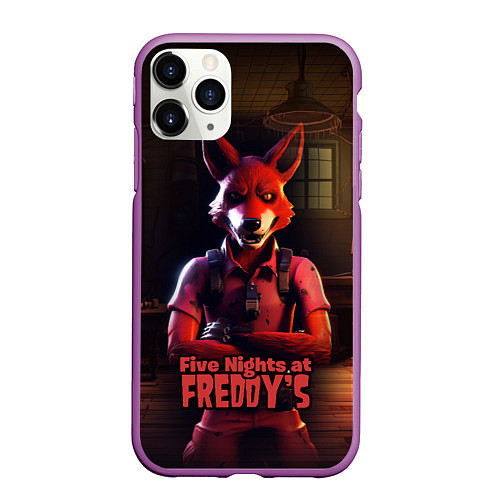 Чехол iPhone 11 Pro матовый Five Nights at Freddys Mangle / 3D-Фиолетовый – фото 1