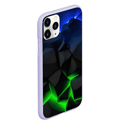 Чехол iPhone 11 Pro матовый Разлом синих и зеленых плит, цвет: 3D-светло-сиреневый — фото 2