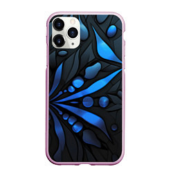 Чехол iPhone 11 Pro матовый Black blue elements