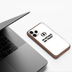 Чехол iPhone 11 Pro матовый In Mitama we trust black and white, цвет: 3D-коричневый — фото 2