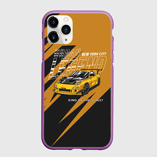 Чехол iPhone 11 Pro матовый Любителям гонок / 3D-Фиолетовый – фото 1