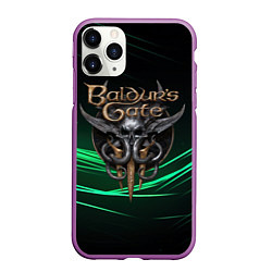 Чехол iPhone 11 Pro матовый Baldurs Gate 3 dark green, цвет: 3D-фиолетовый