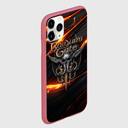 Чехол iPhone 11 Pro матовый Baldurs Gate 3 logo gold, цвет: 3D-малиновый — фото 2