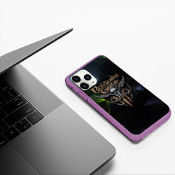 Чехол iPhone 11 Pro матовый Baldurs Gate 3 logo dark green, цвет: 3D-фиолетовый — фото 2