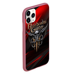 Чехол iPhone 11 Pro матовый Baldurs Gate 3 logo geometry, цвет: 3D-малиновый — фото 2