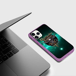 Чехол iPhone 11 Pro матовый Baldurs Gate 3 logo green, цвет: 3D-фиолетовый — фото 2