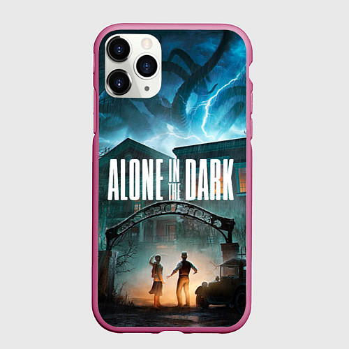 Чехол iPhone 11 Pro матовый Особняк Alone in the dark / 3D-Малиновый – фото 1