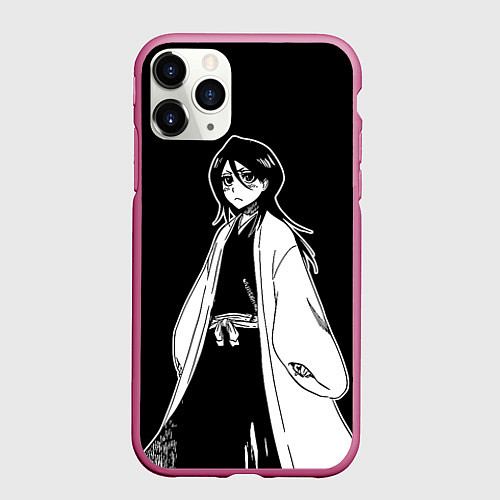 Чехол iPhone 11 Pro матовый Рукия - Блич / 3D-Малиновый – фото 1