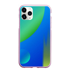 Чехол iPhone 11 Pro матовый Яркий синий круг, цвет: 3D-розовый