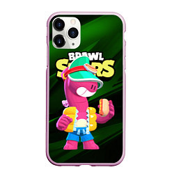 Чехол iPhone 11 Pro матовый Doug Brawl stars dark green, цвет: 3D-розовый