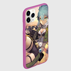 Чехол iPhone 11 Pro матовый Sword Art Online Сино Асада, цвет: 3D-фиолетовый — фото 2