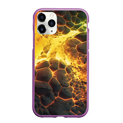 Чехол iPhone 11 Pro матовый Разлом плит из лавы