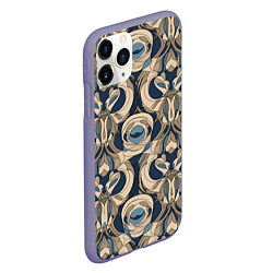 Чехол iPhone 11 Pro матовый Коричневый узор паттерн, цвет: 3D-серый — фото 2