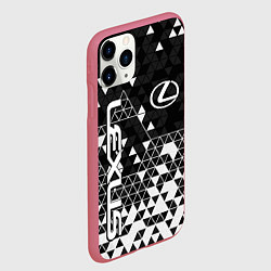 Чехол iPhone 11 Pro матовый Лексус - распад, цвет: 3D-малиновый — фото 2