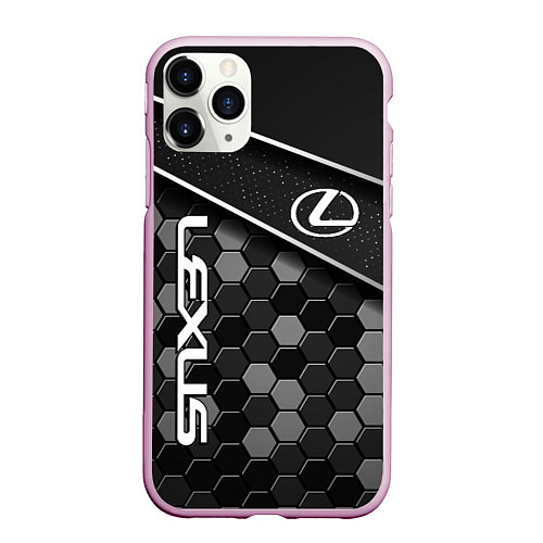 Чехол iPhone 11 Pro матовый Lexus - Строгий технологичный / 3D-Розовый – фото 1