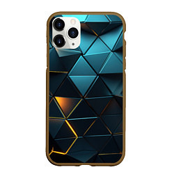 Чехол iPhone 11 Pro матовый Объемные частицы с подсветкой, цвет: 3D-коричневый