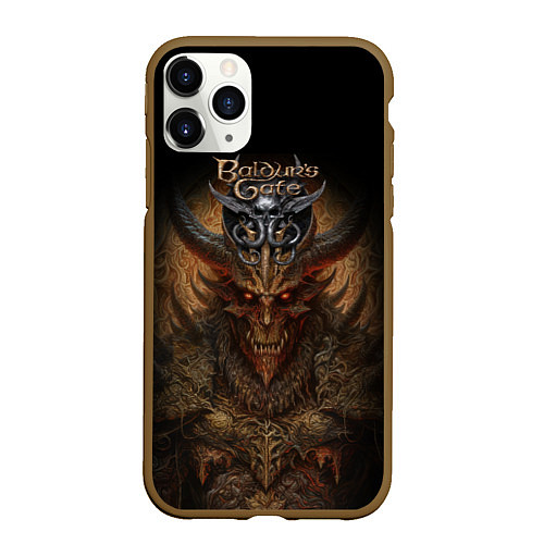 Чехол iPhone 11 Pro матовый Baldurs Gate 3 demon / 3D-Коричневый – фото 1