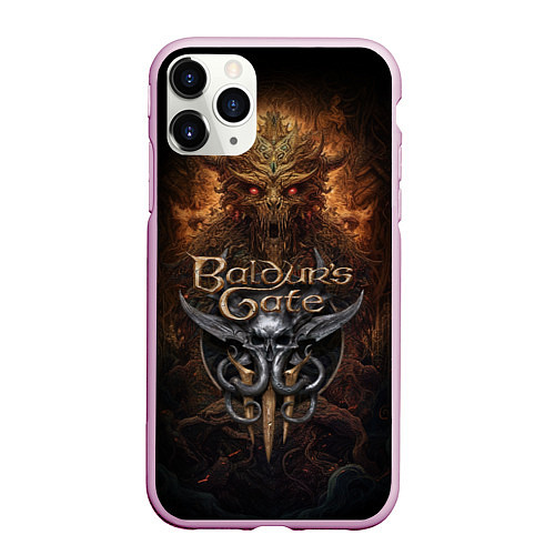 Чехол iPhone 11 Pro матовый Baldurs Gate 3 demon / 3D-Розовый – фото 1